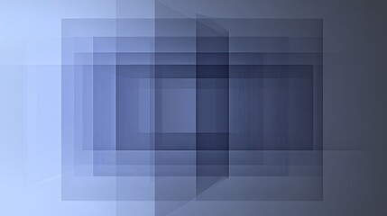 Poster - Blue Abstract Geometric Layers with Soft Gradients and Transparency