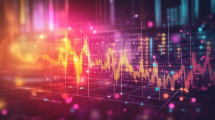 Poster - Colorful Abstract Graphs with Data Visualization Technology