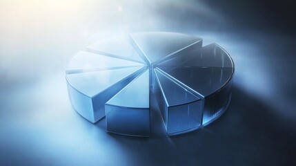 Poster - Abstract 3D Pie Chart with Glowing Edges and Soft Lighting Effects