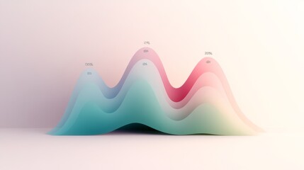 Fototapete - Abstract Wave Chart Illustration for Data Visualization Concept