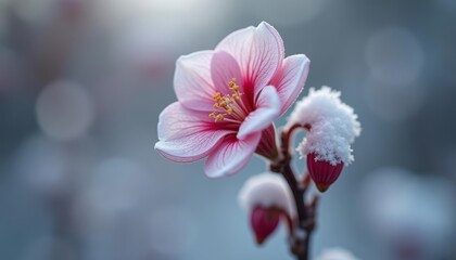 Wall Mural -  Pure beauty in bloom  A delicate pink flower