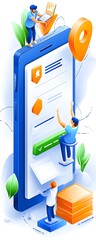 Wall Mural - mobile app development and user interaction