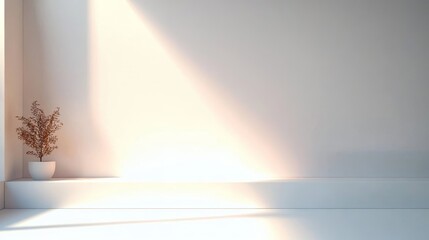 Poster - Minimalist White Gradient Wall Background for Product Display and Presentation