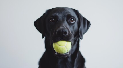 Wall Mural - photo of lovely labrador dog on white background