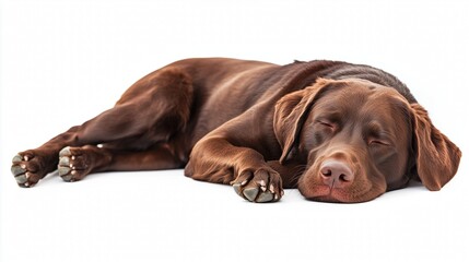 Wall Mural - photo of lovely labrador dog on white background