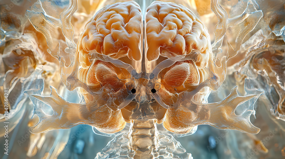 A 3d render illustration of the human amygdala in superior or top view ...