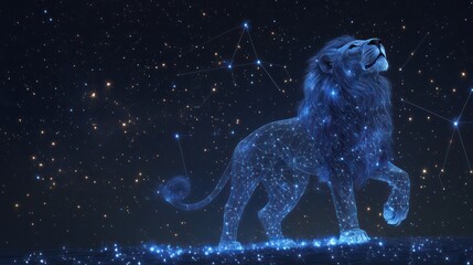 Wall Mural - Celestial Lion: A Constellation's Majestic Form