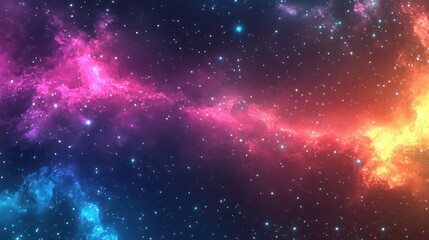 Wall Mural - Cosmic Nebula: A Vivid Display of Celestial Colors