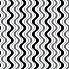Wall Mural - abstract monochrome geometric black grey smooth wave line pattern can be used background.