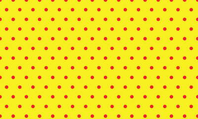 Wall Mural - abstract monochrome geometric red polka dot pattern on yellow can be used background.