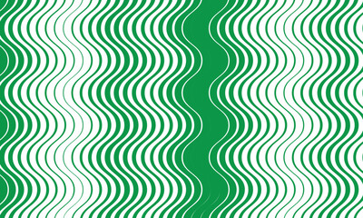 Poster - abstract monochrome geometric green thin to thick smooth wavy line pattern can be used background.