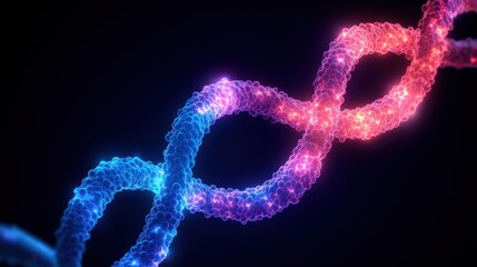 Fototapete - Dynamic molecular structures digital visualization science abstract close-up innovation