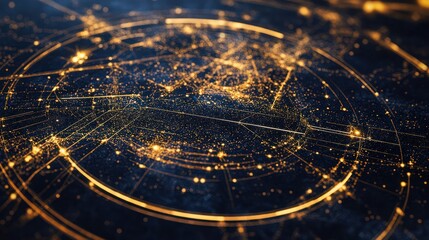 Wall Mural - global network: a visualization of interconnectedness