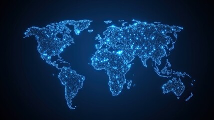 Aufkleber - Global connectivity infographic abstract digital map visualization in tech environment