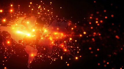 Leinwandbilder - Global data network visualization digital world infographic abstract technology