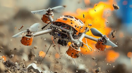 Leinwandbilder - Precision drone delivering tactical strikes in combat zones an in-depth exploration of advanced diy technologies and their impact on modern warfare