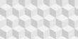 © MOHART PARK - White geometric cube creative concept triangle overlap square technology background. digital cubes fabric and wallpaper grid block texture background.