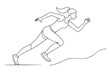 © Dream - Dynamic Line Drawing of Female Athlete Sprinting – Running & Sprinting Vector Art