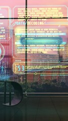 Wall Mural - data analysis and virtual projection of animated infographics.