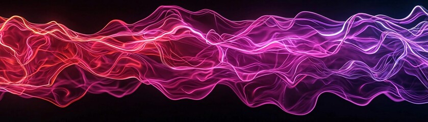 Wall Mural - an abstract representation of colorful light waves in a dark background, ideal for creative projects
