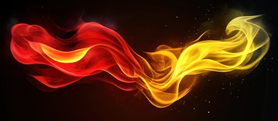 Wall Mural - Abstract Fiery Waves: A Symphony of Red and Gold Flames