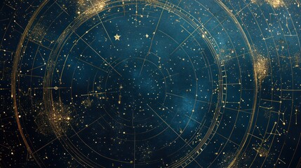 Wall Mural - Celestial Chart: A Cosmic Tapestry of Stars and Constellations
