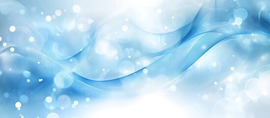 Wall Mural - Serene Blue Abstract Waves: A Calming Digital Art Piece