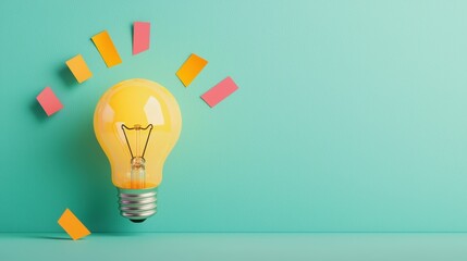 Wall Mural - An exclamation point transforming into a light bulb, symbolizing the moment when a simple idea sparks a creative breakthrough.