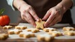 © Olga - Person Making Christmas Cookies, Close-Up Of Hands. Homemade Baking