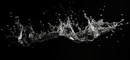 Poster - Water Splashing Against Black Background