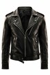 © Murda - Black leather jacket, zipped, long sleeves.