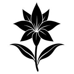 Wall Mural - black and white flower