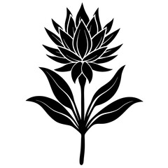 Wall Mural - black and white flower