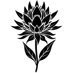 Wall Mural - black and white flower