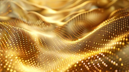 Wall Mural - Abstract gold, shimmering waves.