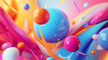 Wall Mural - abstract colorful background with flowing, wavy textures.