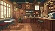 © Galib - A cartoon illustration of a cafe interior.