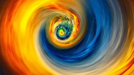 Wall Mural - Abstract vortex swirl in vivid blue orange tones