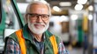 © pornthip - Senior Worker Portrait  Industrial Setting   Happy Mature Man