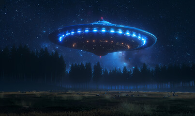 Wall Mural - ufo in space