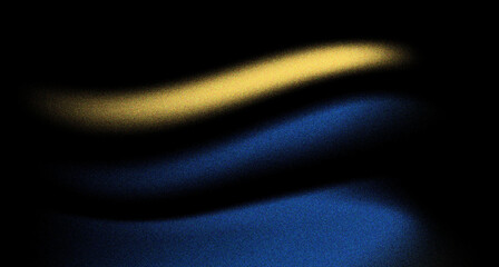 Wall Mural - Dark blue yellow  grainy abstract glowing color wave black backdrop vibrant dark banner poster design