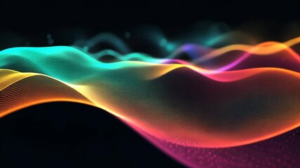 Wall Mural - glowing fractal wave pattern in vibrant colors.