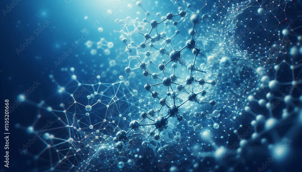 Blue Molecular Structure of Crystal Lattice – Futuristic Science and ...
