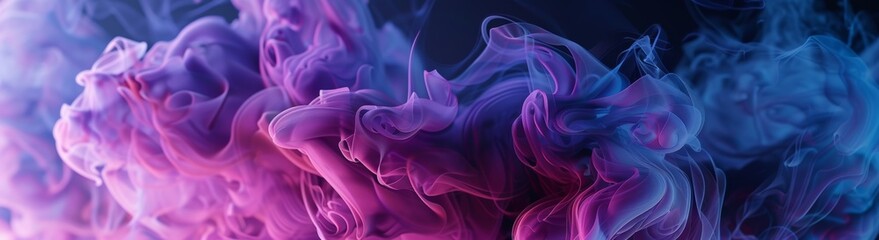 Wall Mural - abstract background banner with blue and purple gradient color, wavy shapes, gradients, shapes, blur