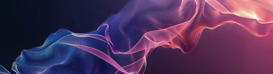 Wall Mural - abstract background banner with blue and purple gradient color, wavy shapes, gradients, shapes, blur