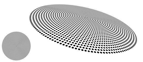 Leinwandbilder - abstract halftone dotted circles advertising background. optical illusion effect. black creative hal