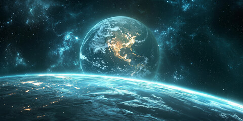 Wall Mural - planet against the background of the outer space


