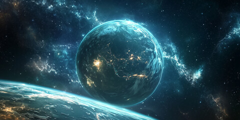 Wall Mural - planet against the background of the outer space