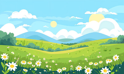 Poster - meadow with flowers