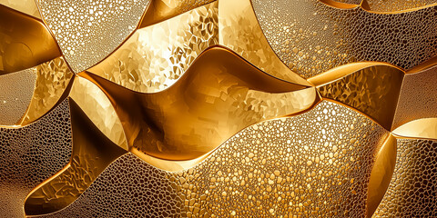 Wall Mural - Golden abstract background. Futuristic technology style